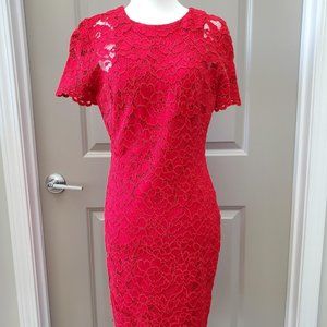 Ralph Lauren Red Lace Sheath Dress - Size 6